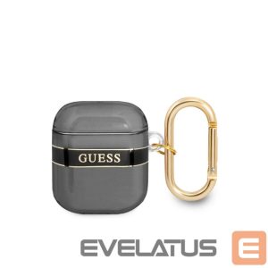Dėklai ausinėms Guess Apple Airpods 1/2 TPU Printed Stripe Case Black