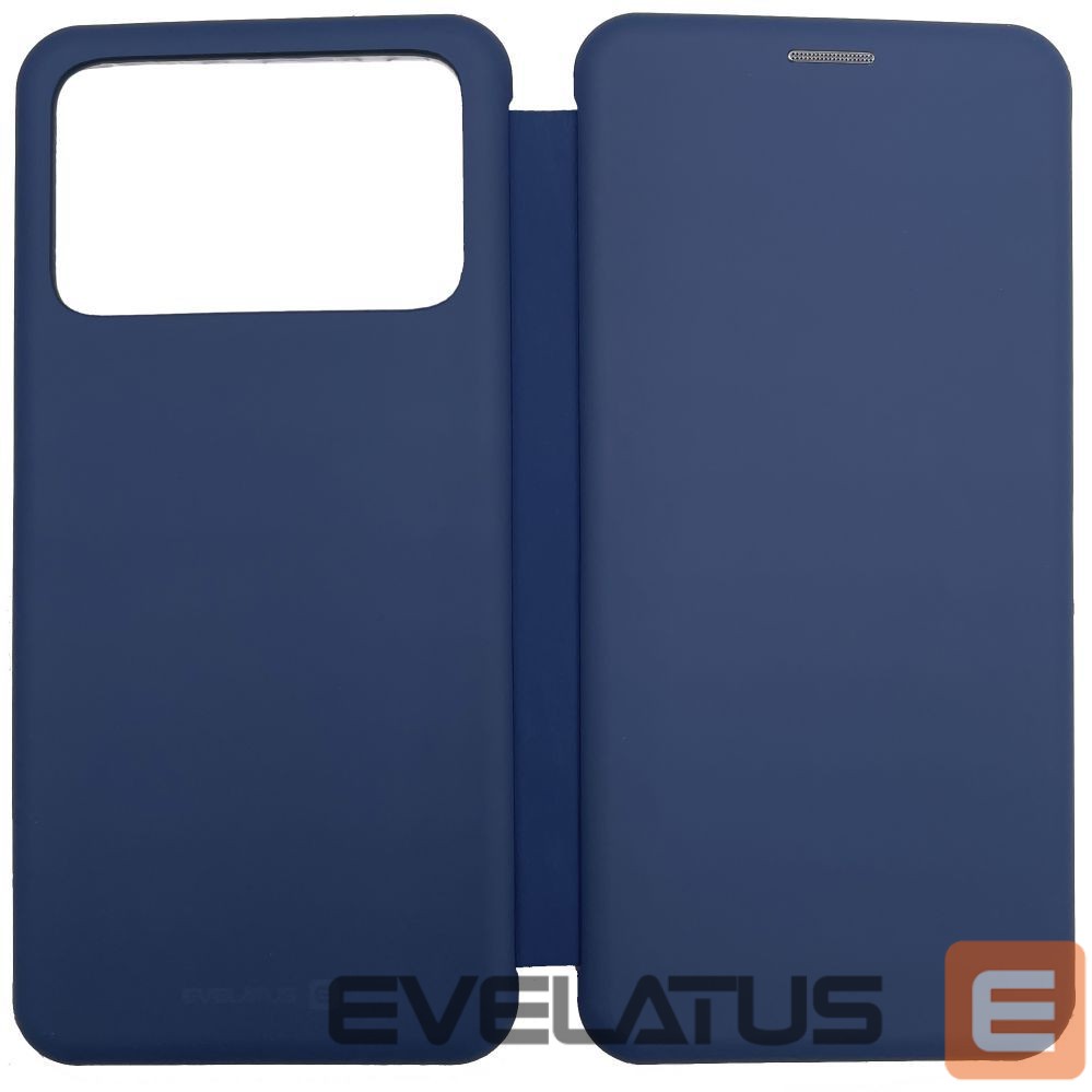 Knygos tipo dėklas dėklai Evelatus Xiaomi Poco X4 Pro 5G Book Case Dark Blue