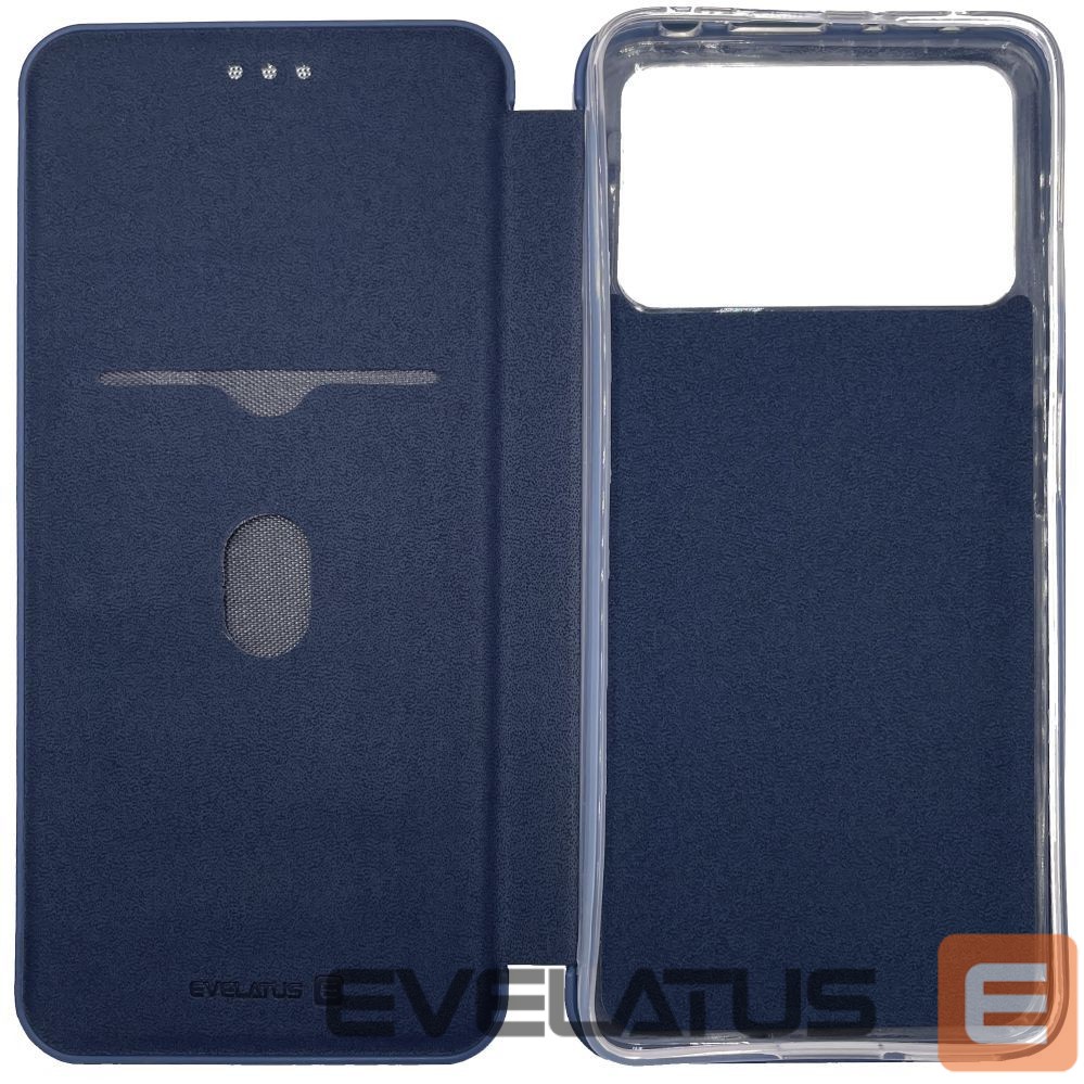Knygos tipo dėklas dėklai Evelatus Xiaomi Poco X4 Pro 5G Book Case Dark Blue