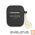 Dėklai ausinėms Guess Apple 4G Charms Silicone Case for Airpods 1/2 Black