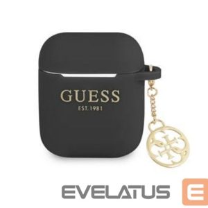 Dėklai ausinėms Guess Apple 4G Charms Silicone Case for Airpods 1/2 Black