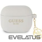 Dėklai ausinėms Guess Apple Charms Silicone Case for Airpods 3 Grey