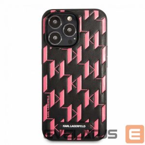 Nugarėlės dėklai Karl Lagerfeld Apple iPhone 13 Pro Monogram Plaque Case Black Pink