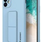 Nugarėlės dėklai iLike Samsung Galaxy A22 5G Kickstand Case Silicone Stand Cover Light Blue