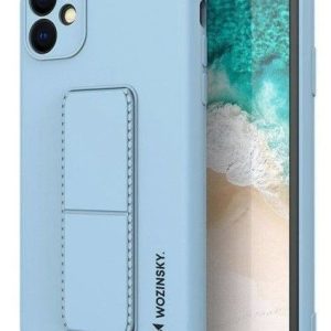 Nugarėlės dėklai iLike Samsung Galaxy A22 5G Kickstand Case Silicone Stand Cover Light Blue