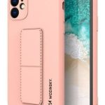 Nugarėlės dėklai iLike Samsung Galaxy A22 5G Kickstand Case Silicone Stand Cover Pink