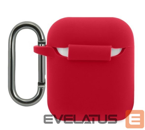 Dėklai ausinėms Lacoste Apple Airpods 1/2 Liquid Silicone Glossy Printing Logo Case Red