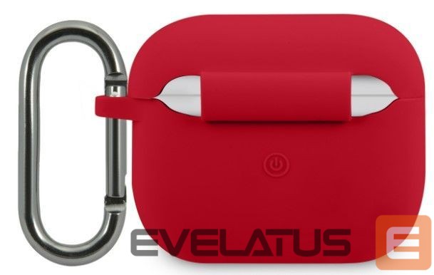 Dėklai ausinėms Lacoste Apple Airpods 3 Liquid Silicone Glossy Printing Logo Case Red