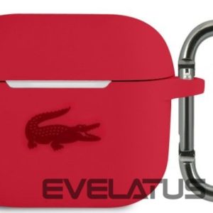 Dėklai ausinėms Lacoste Apple Airpods 3 Liquid Silicone Glossy Printing Logo Case Red