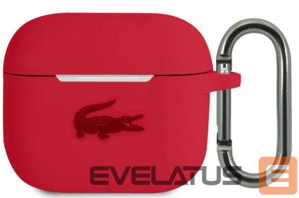 Dėklai ausinėms Lacoste Apple Airpods 3 Liquid Silicone Glossy Printing Logo Case Red