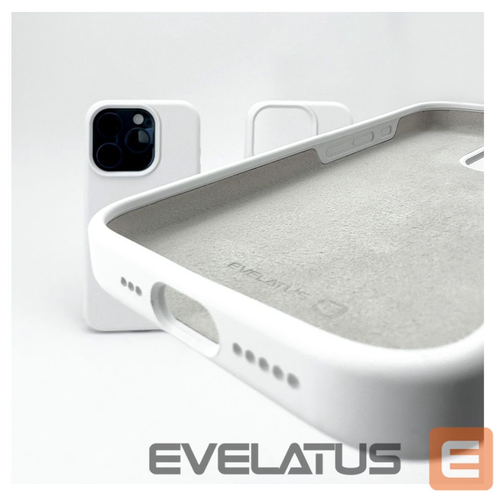 Nugarėlės dėklai Evelatus Apple iPhone 14 Pro Max Premium Soft Touch Silicone Case White