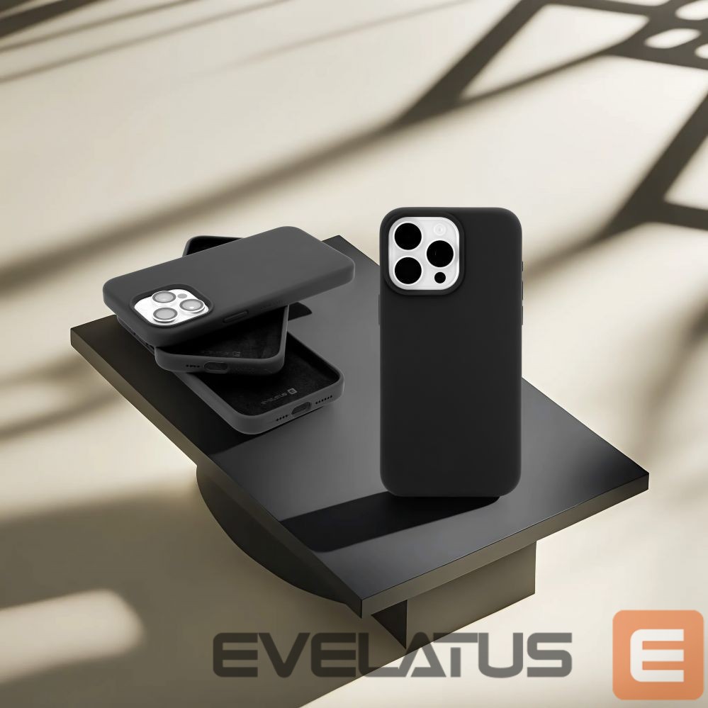 Nugarėlės dėklai Evelatus Apple iPhone 14 Pro Max Premium MagSafe Soft Touch Silicone Case Black