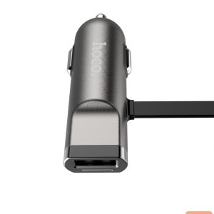 Automobiliniai įkrovikliai Hoco Universal UCL01 Multifunction apple+micro usb Gray
