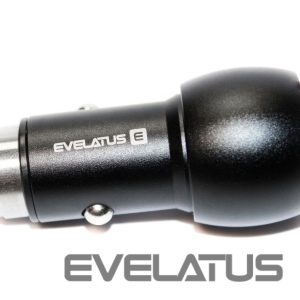 Automobiliniai įkrovikliai Evelatus - Car Charger EC7DC01 BLACK 3.1A 2USB port with stainless steel escape tool Black