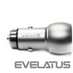 Automobiliniai įkrovikliai Evelatus Universal Car Charger ECC01 2USB port 3.1A with stainless steel escape tool Silver