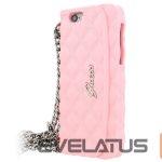 Nugarėlės dėklai Apple  Quilted Clutch Silicon Case for Iphone 6 Pink