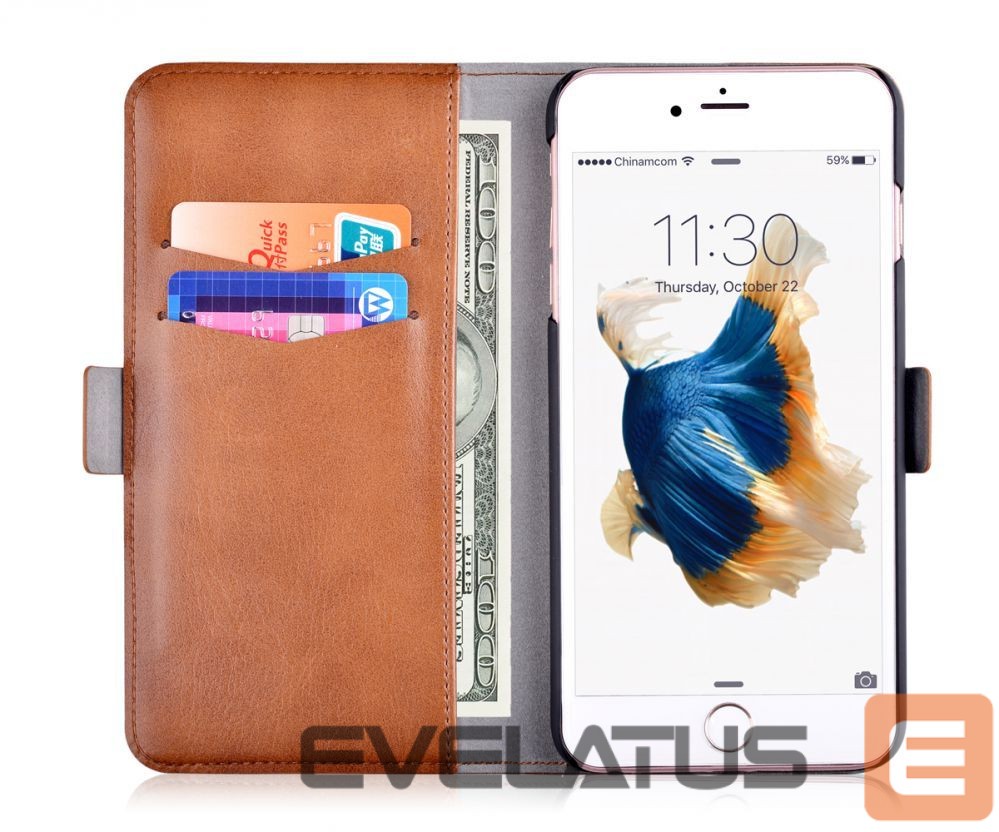 Knygos tipo dėklas dėklai Devia Apple iPhone X Magic 2 in 1 case Brown