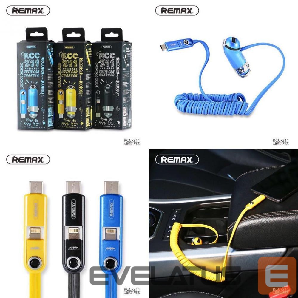 Automobiliniai įkrovikliai Remax Cutie Car Charger RCC211 Blue
