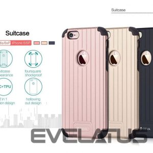 Nugarėlės dėklai Devia Apple iPhone 6 / 6s Plus Suitcase Black