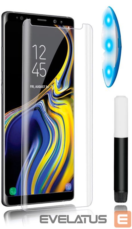 Apsauginiai stiklai Evelatus Samsung Galaxy Note 9 N960 2.5D Full Cover Japan Glue Glass Anti-Static