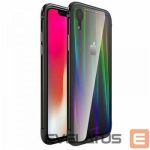 Nugarėlės dėklai Luphie Apple iPhone XR Aurora Condom Aluminium Frame + TPU Case Black Clear