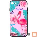 Nugarėlės dėklai Evelatus Apple iPhone 7/8/SE 2020 Picture Glass Case Flamingo Party
