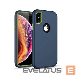 Nugarėlės dėklai iLike Samsung Galaxy A70 Defender Solid 3in1 case Navy Blue