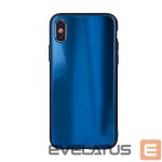 Nugarėlės dėklai iLike Apple iPhone XR Aurora Glass case Dark Blue