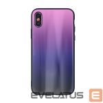 Nugarėlės dėklai iLike Apple iPhone XR Aurora Glass case Pink-Black