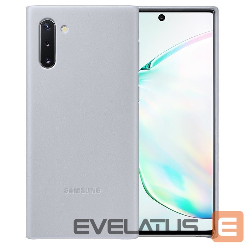 Nugarėlės dėklai Samsung Galaxy Note 10 Leather Cover Gray