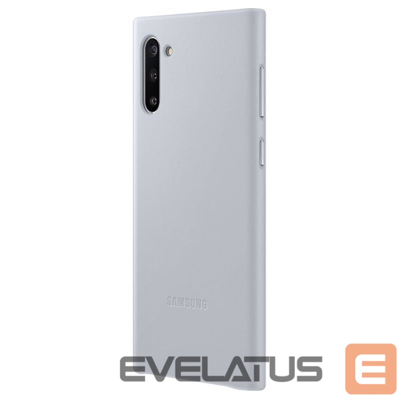 Nugarėlės dėklai Samsung Galaxy Note 10 Leather Cover Gray