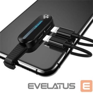 Adapteris USAMS  Lightning Dual Adapter with LED Light SJ357 Black
