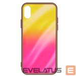 Nugarėlės dėklai Evelatus Samsung Galaxy A70 Water Ripple Full Color Electroplating Tempered Glass Gradient Yellow-Pink