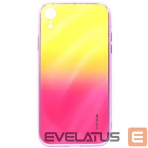 Nugarėlės dėklai Evelatus Apple iPhone XR Water Ripple Gradient Color Anti-Explosion Tempered Glass Case Gradient Yellow-Pink