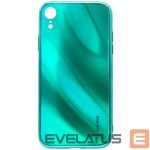 Nugarėlės dėklai Evelatus Apple iPhone XR Water Ripple Full Color Electroplating Tempered Glass Case Green