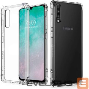 Nugarėlės dėklai Evelatus Samsung Galaxy A70 Military Shockproof Silicone Case TPU Transparent