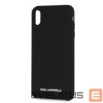 Nugarėlės dėklai Karl Lagerfeld Apple iPhone XR Silver Logo Silicone Case Black