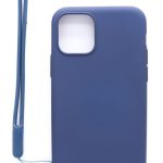 Nugarėlės dėklai Evelatus Apple iPhone 11 Pro Soft Touch Silicone Case with Strap Dark Blue