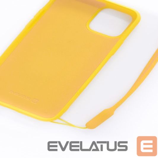Nugarėlės dėklai Evelatus Apple iPhone 11 Pro Soft Touch Silicone Case with Strap Yellow