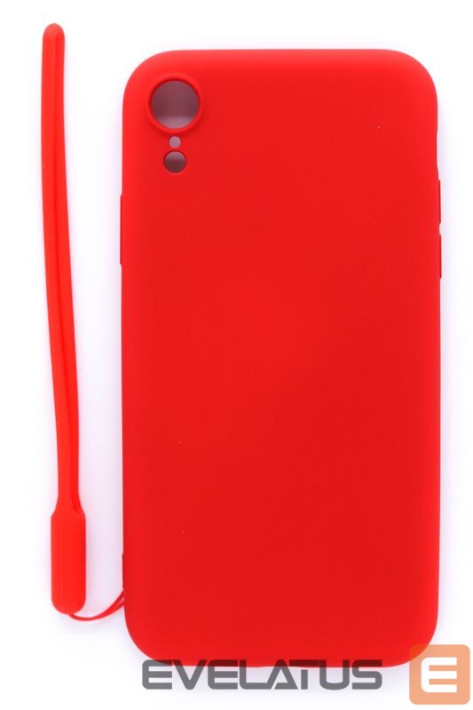 Nugarėlės dėklai Evelatus Apple iPhone XR Soft Touch Silicone Case with Strap Red