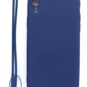 Nugarėlės dėklai Evelatus Apple iPhone XR Soft Touch Silicone Case with Strap Dark Blue