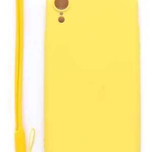 Nugarėlės dėklai Evelatus Apple iPhone XR Soft Touch Silicone Case with Strap Yellow