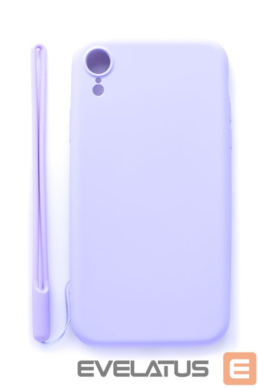 Nugarėlės dėklai Evelatus Apple iPhone XR Soft Touch Silicone Case with Strap Purple