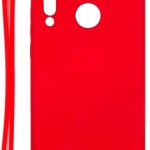 Nugarėlės dėklai Evelatus Huawei P30 Lite Soft Touch Silicone Case with Strap Red