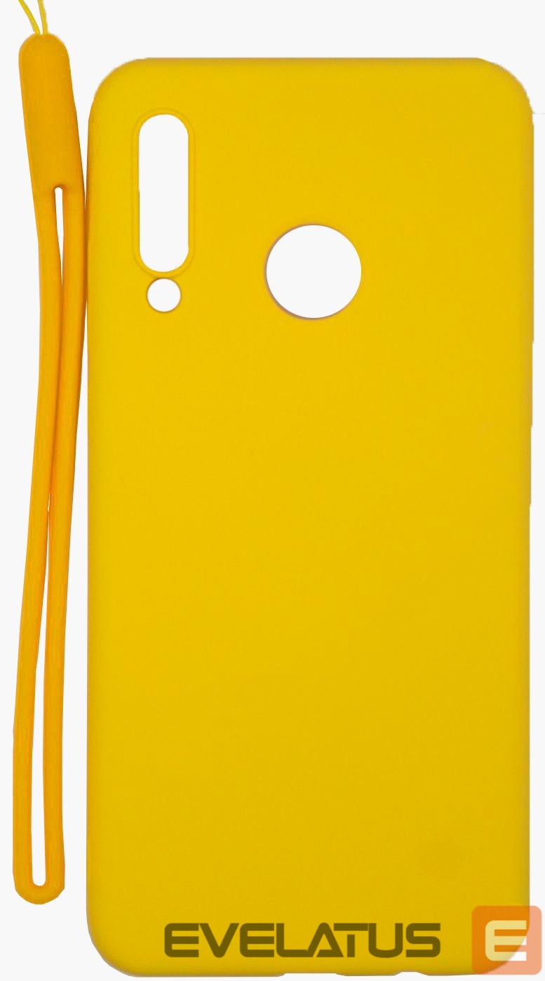 Nugarėlės dėklai Evelatus Huawei P30 Lite Soft Touch Silicone Case with Strap Yellow