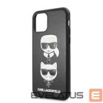 Nugarėlės dėklai Karl Lagerfeld Apple iPhone 11 Pro Karl Lagerfeld and Choupette Cover Black