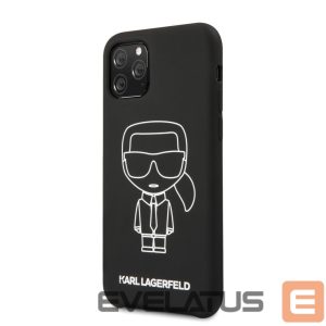 Nugarėlės dėklai Karl Lagerfeld Apple iPhone 11 Pro Silicone Ikonik White Outline Black