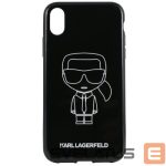 Nugarėlės dėklai Karl Lagerfeld  iPhone XR PC/TPU Glitter Ikonik White Outline Black