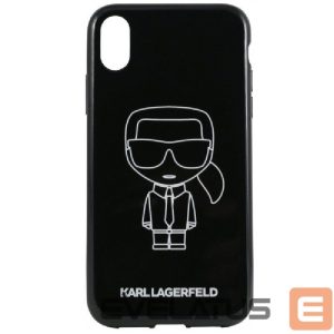 Nugarėlės dėklai Karl Lagerfeld  iPhone XR PC/TPU Glitter Ikonik White Outline Black