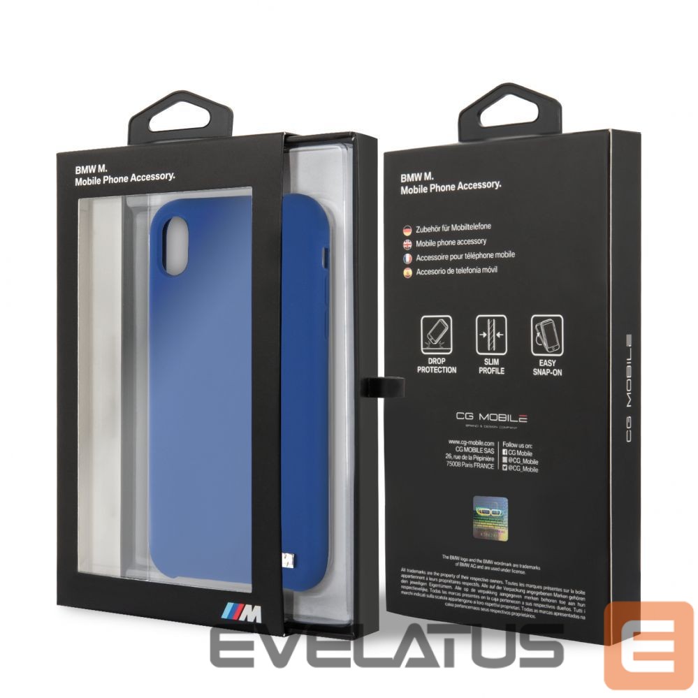 Nugarėlės dėklai BMW Apple iPhone XR Hardcase Silicone Navy